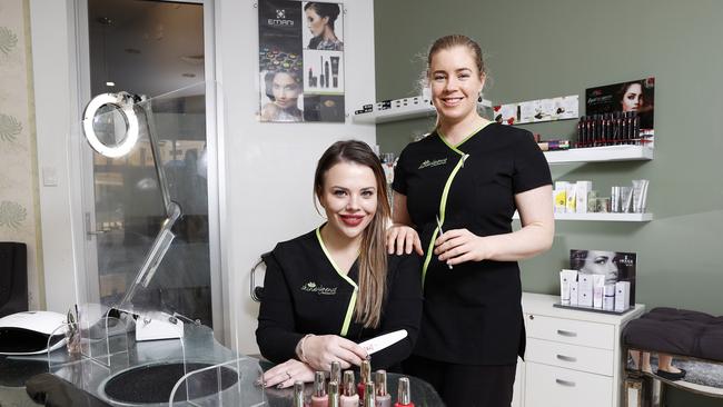 Nail technician at Skindulgence, Emily Robinson and owner of Skindulgence, Jessica Harris. Picture: Zak Simmonds