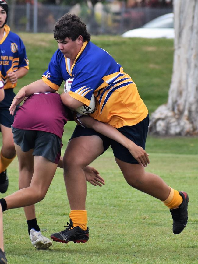 Bryce Butler, Gilroy. Photographs from the Will Murdoch Perpetual Shield. The annual U14 rugby league competition, in its second year, involved Gilroy Santa Maria College, Ingham State High School and St Teresa's Catholic College Abergowrie. Picture: Cameron Bates