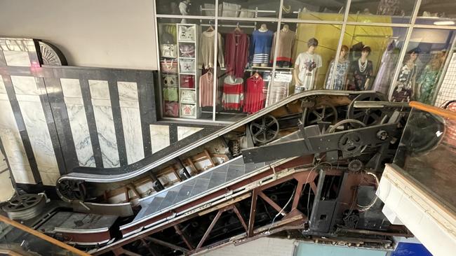 The iconic escalators at McWhirters Marketplace which was one of the earliest to open in Queensland. Picture: Iwan Jones