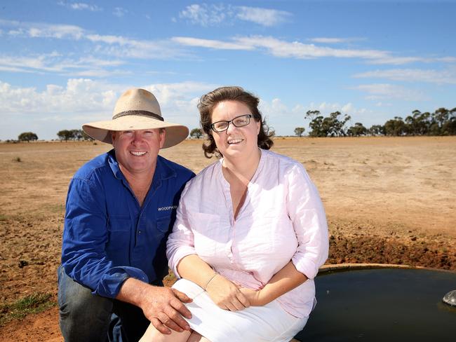 True believers: Steve and Carol Huggins run 6500 Merino breeding ewes on 15,740ha in the western Riverina. Picture: Andy Rogers