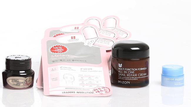 Her K-Beauty kit also included Leders InsolutionSkin Clinic Melatox Mask, Skin Food Platinum Grape Cell Eye Cream, Mizon al in one Repair Snail Cream and Leneige Firming Sleeping Pack.