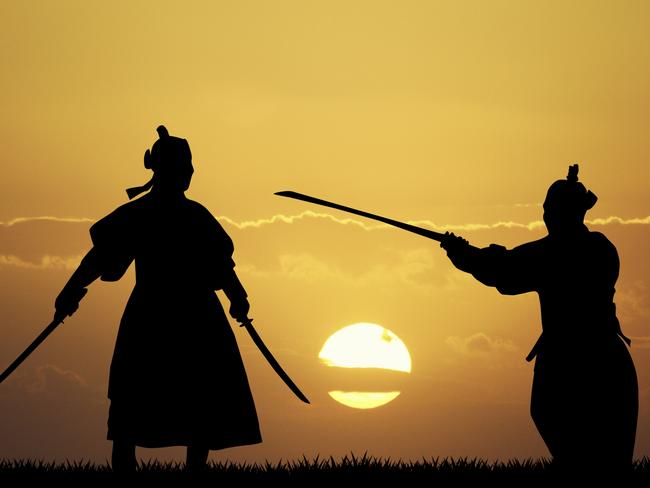 illustration of samurai silhouette; the art of war generic