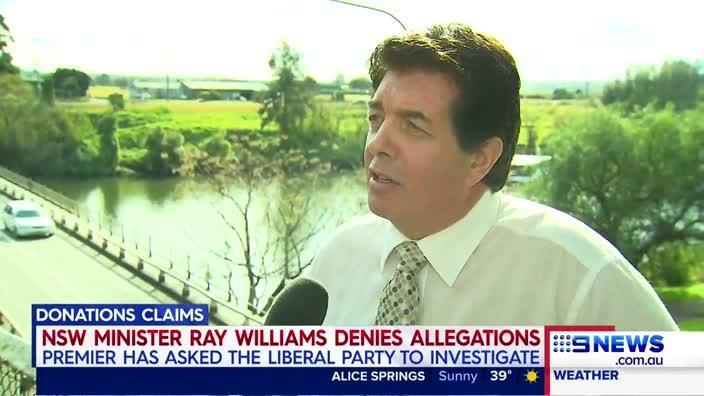 NSW Minister Ray Williams denies accepting illegal donations                                                                                             