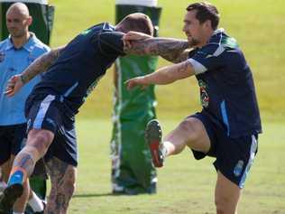 Mitchell Pearce during State of Origin training at Coffs Harbour last year. Picture: Gemima Harvey