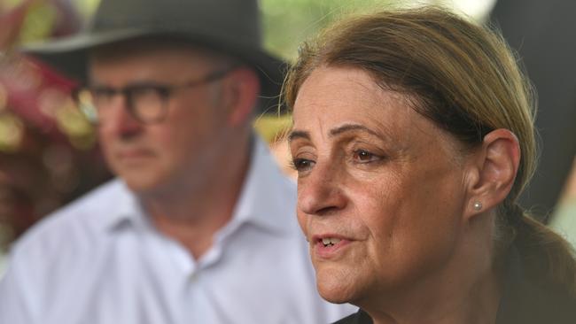 Anthony Albanese with former Townsville mayor Jenny Hill. Picture: Evan Morgan