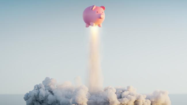 Piggy Bank,3d Render, investing generic stockmarket boom