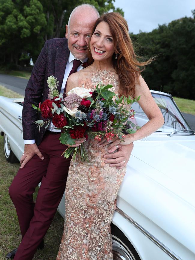 The newly married couple prepare to hit the road. Picture: Liam Kidston