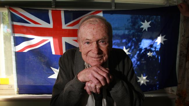 Adelaide High’s left-arm orthodox Reg Ellis, pictured aged 93 in 2010, played in the 1945 Victory Tests against England and served as a flight lieutenant during World War II. Picture: Tait Schmaal  