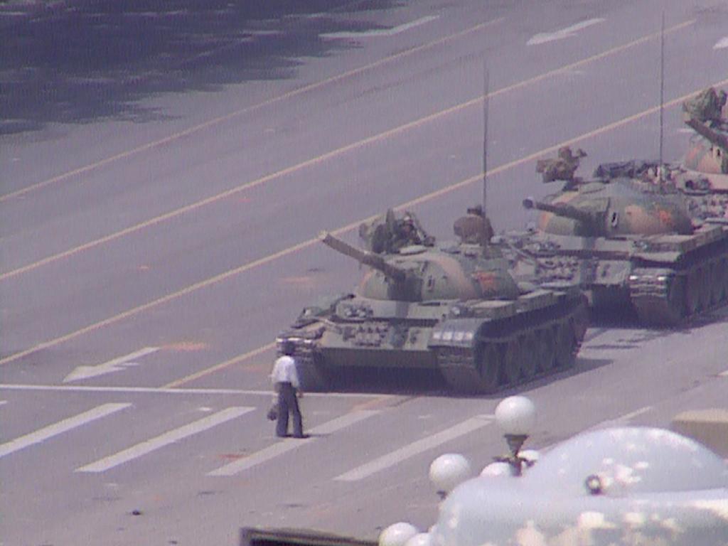 The famous “Tank Man” footage filmed from the balcony of a Beijing Hotel in Tiananmen Square on June 5, 1989, doesn’t exist according to the Chinese Government or DeepSeek. Picture: ABC News Australia / Willie Phua