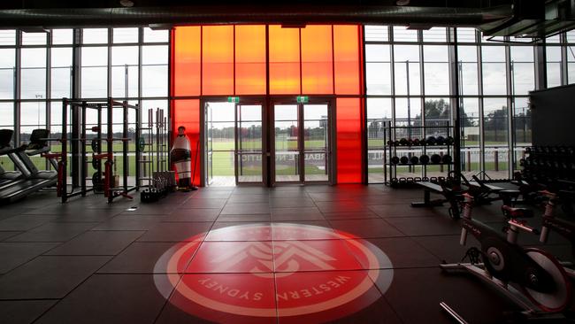 The gym at the Wanderers’ new training ground. 