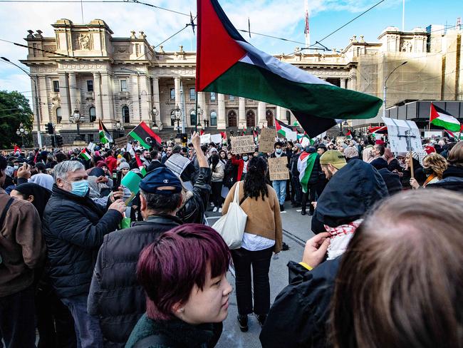 Thousands gathered at a Palestine rally in Melbourne on May 15. Picture: NCA NewsWire / Sarah Matray