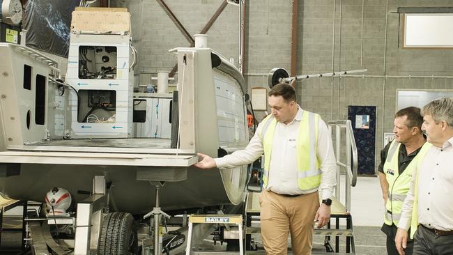 New Zealand Defence Force personnel at the Sentinel workshop at Derwent Park. Picture: Supplied.