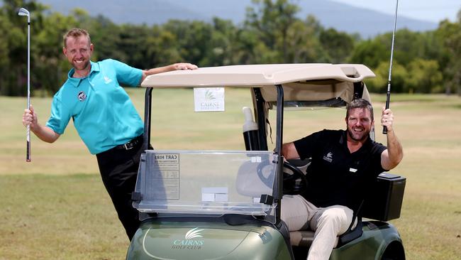 Cairns Golf Club pro Jason Roach and general manager Matt Bolton. PICTURE: STEWART MCLEAN.