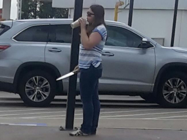 The woman moments before she was shot / Picture: Channel Seven News