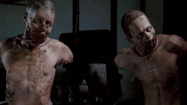 Moses J. Moseley (right) starred in six episodes of The Walking Dead from 2012-2015. Picture: AMC/Foxtel