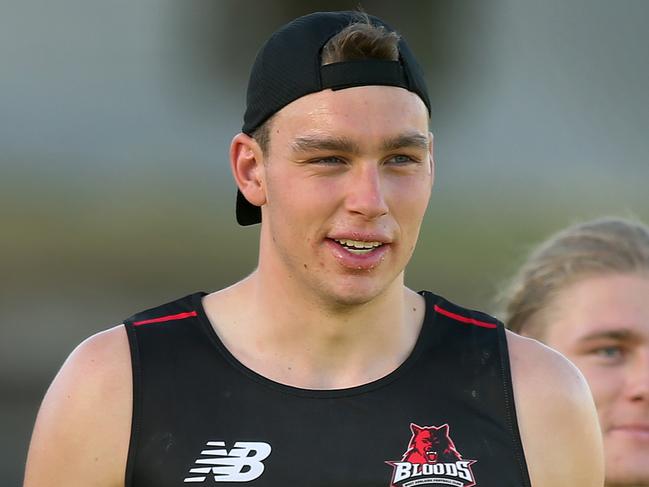 SANFL West Adelaide's Riley Thilthorpe is being touted as a potential No.1 pick by the Crows. Pictured at training at Richmond Oval 4 December 2020. Picture Dean Martin