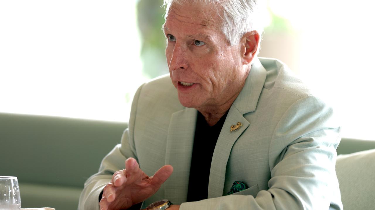 Alan Graham speaks to The Sunday Mail at Black Hide restaurant at Queen’s Wharf. Picture: Steve Pohlner