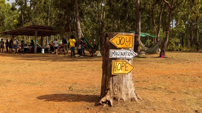 A sign at the Garma Festival — will there be as much optimism if the Voice is defeated? Picture: Getty