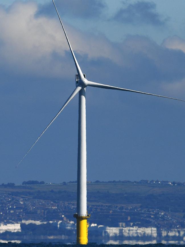 A wind farm in action.