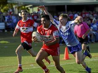 Nick McGrady with the ball during the Group 2 grand final between the South Grafton Rebels and the Grafton Ghosts at McKittrick Park South Grafton on Sunday, 11th September, 2016. Picture: Debrah Novak