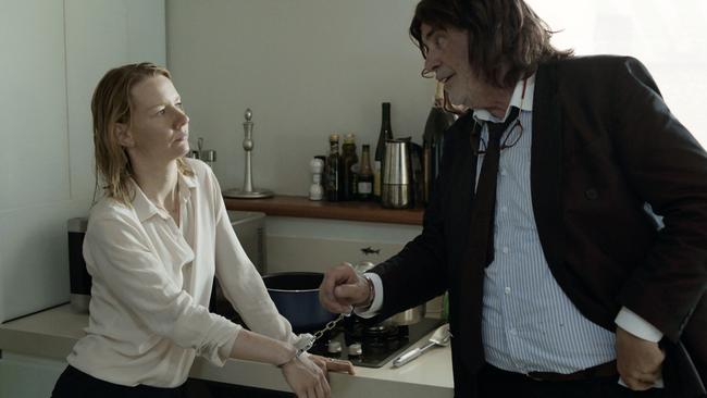 Sandra Huller as Ines and and Peter Simonischek as Winfried in Toni Erdmann.