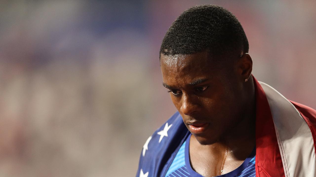 Christian Coleman has been banned for two years. (Photo by Patrick Smith/Getty Images)