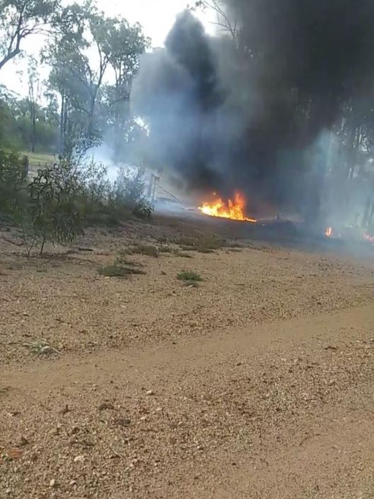 Mr Dare's phone footage shows a fire at the Trains’ property.