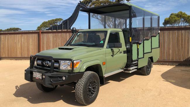 A Zoos SA safari vehicle used for tours.