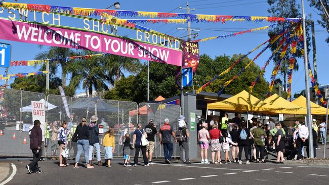 Crowds packed the street out the front of the showgrounds from early Friday.