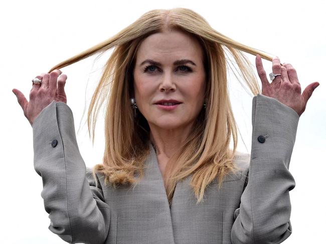 It was a hair-raising photocall for Nicole Kidman at the launch the TV series Special Ops: Lioness in London. Picture: Ben Stansall / AFP