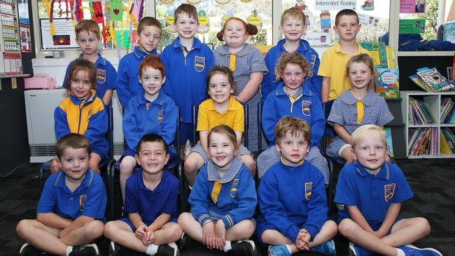 Clifton Springs Primary School Prep W Back row L-R: Toren Barnes, Dash Mooney, Fletcher Varmasli, Layla Bernhand, Darcy James Flight, Cooper Downward. Middle row: Adaline Ford, Eli Hoare, Stevie Long, Summah Leech, Zahra McDonald. Front row: Harry Garra, Vincent Harkin, Coco Howie, Charlie Billings, Taz Finnegan.