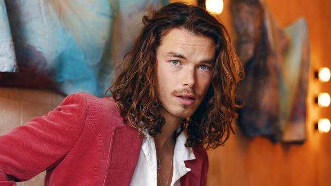 Sam Corlett plays Leif Eriksson in international hit series Vikings: Valhalla. Picture: Richard Dobson