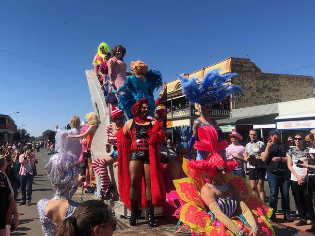 One of the many parade floats at Broken Hill’s Broken Heel festival.