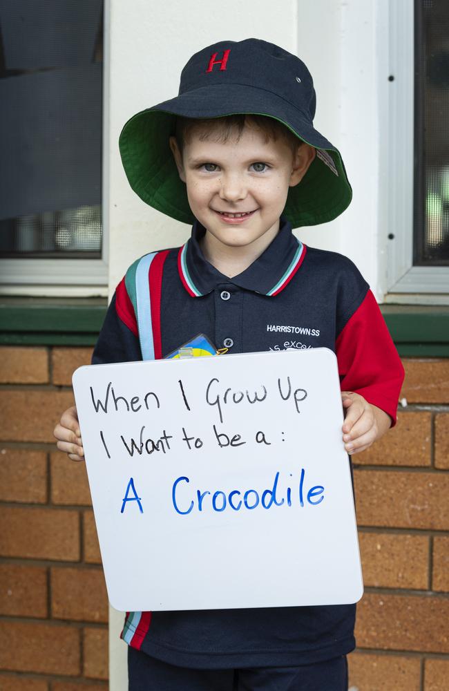 Harristown State School prep student Archer on the first day of school, Tuesday, January 28, 2025. Picture: Kevin Farmer