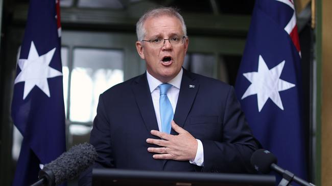 Having solved the technical and political questions over the submarine program, Scott Morrison’s central task has been convincing Australians of the critical need. Picture: Gary Ramage