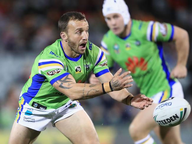 Josh Hodgson’s return provided attacking spark for the Raiders. Picture: Getty Images