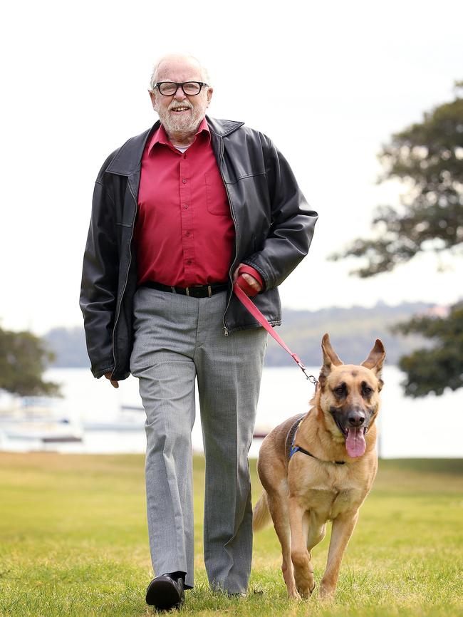 Retiree John Murphy and Rex.