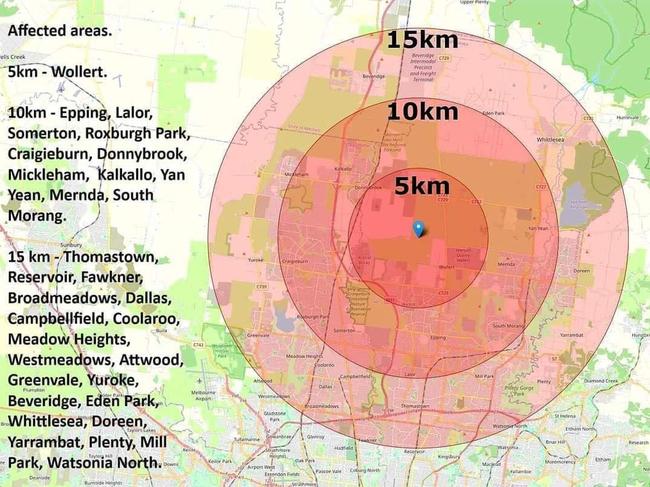 A map depicting the areas that will be affected by the waste-to-energy incinerator. Picture: supplied.