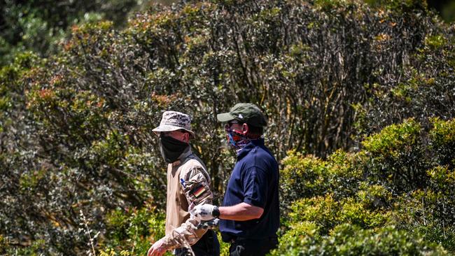 Police investigators search an area during an operation in the investigation into the disappearance of Madeleine (or Maddie) McCann at Atalaia, Lagos in Algarve on June 5, 2025. Picture: Patricia DE MELO MOREIRA / AFP)