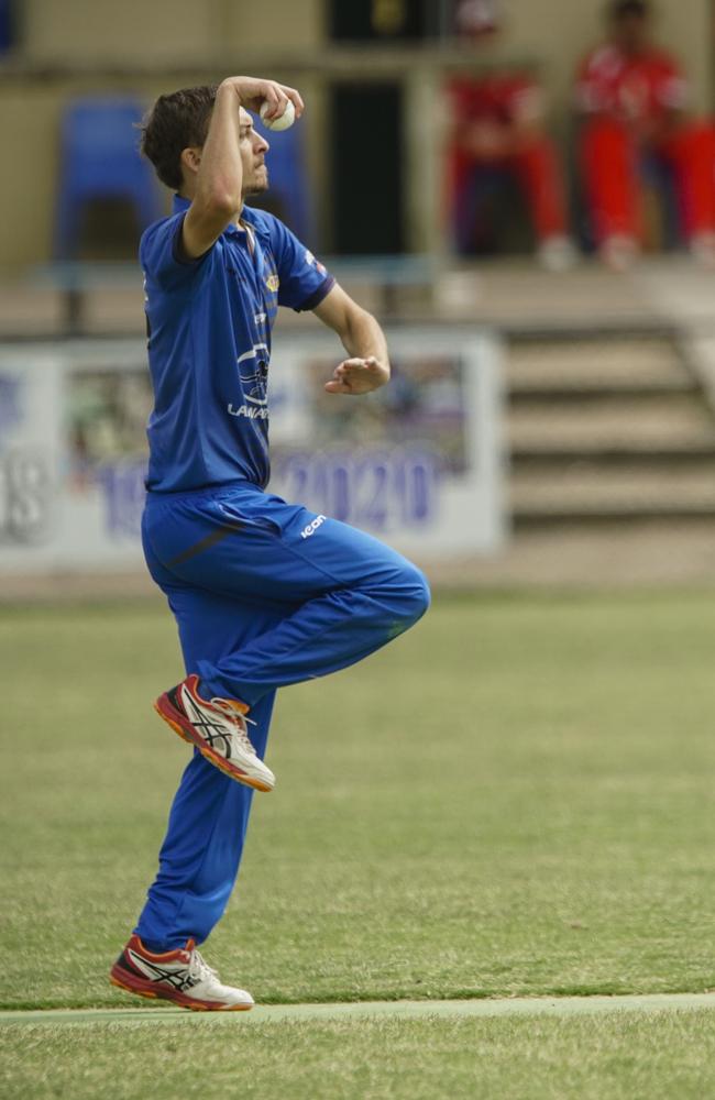 Matt Prosser bowling for Langwarrin. Picture: Valeriu Campan