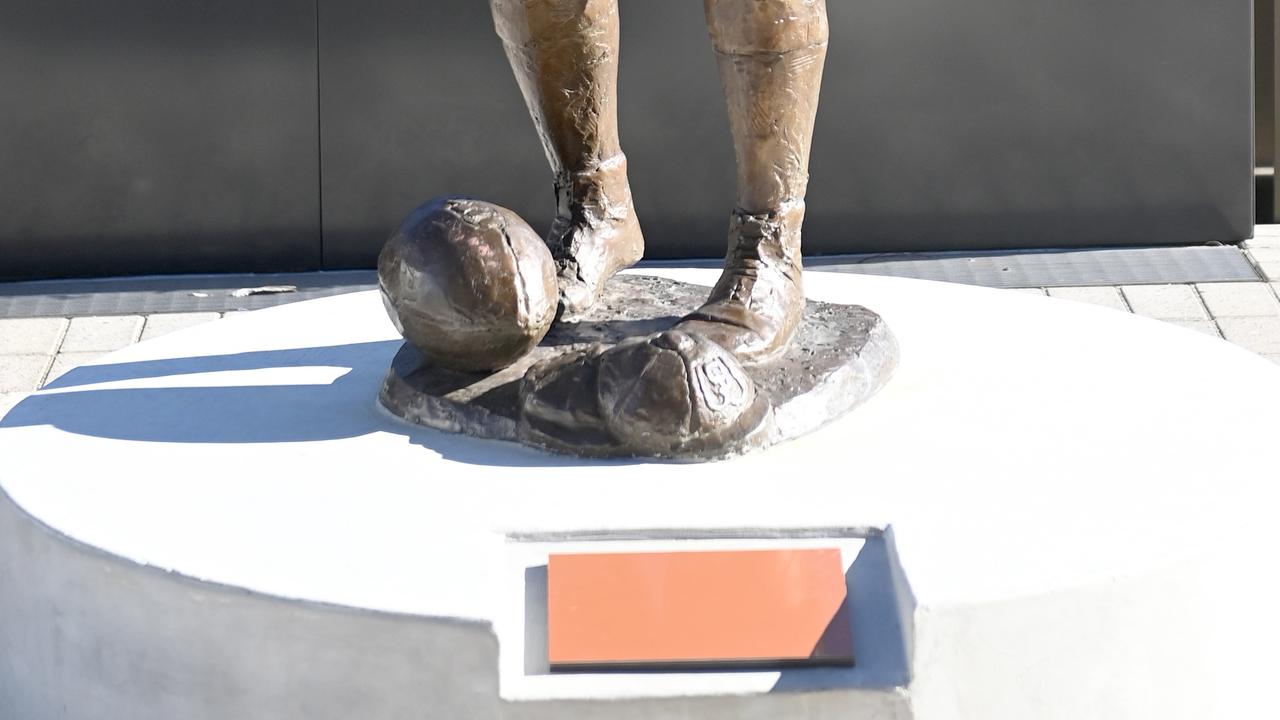 Covered up plaques at Sydney Football Stadium in preparation for the 2023 FIFA Women’s World Cup. Photo-Jeremy Piper