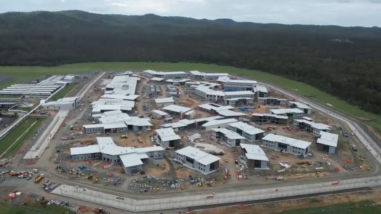 An aerial view of the Lockyer Valley Correctional Centre near Gatton which is under construction. The project has been significantly delayed and costs have blown out by a quarter of a million dollars.