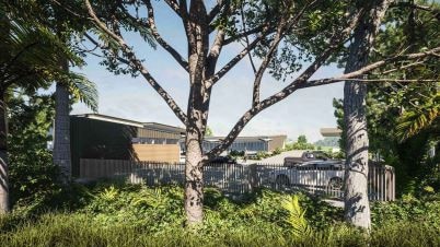 Altum Properties has revealed plans to transform a rural 'island' block at Eumundi with a new supermarket and specialty retail - but it will all be hidden by large trees.