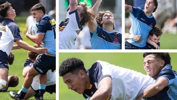 Action in round two of the national rugby championships between the Waratahs and Brumbies next generation.