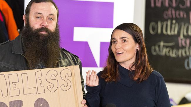 Nat and Tiff Spary at the launch of Homeless for a Week 2020 by Base Services. Picture: Kevin Farmer