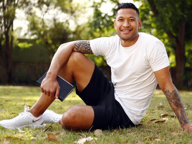 Folau at his Kenthurst church on Saturday has vowed to continue speaking God’s word Picture: Sam Ruttyn