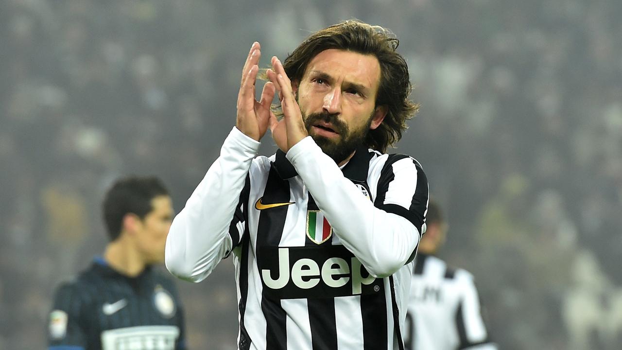 Andrea Pirlo of Juventus FC greets the fans