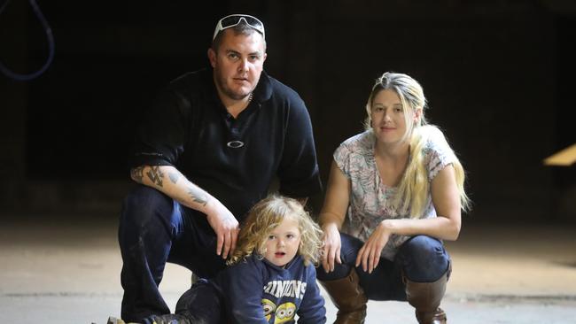 Derek Sorrell, Emmah Ashton and their son, Harrison, 3, found themselves unable to find a place to live earlier this year. Picture: AAP/Dean Martin