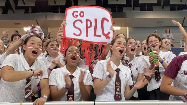 The St Peters Lutheran College cheer squad.