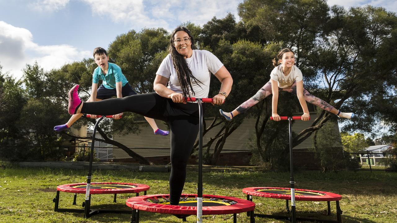 Boogie Bounce Toowoomba (from left) Bennett Burton, Nadia Burton and Savannah Burton, Wednesday, August 18, 2021. Picture: Kevin Farmer